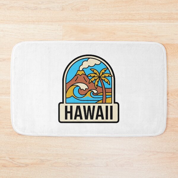 Item preview, Retro Hawaii Tropical Volcano Surfing Wave Minimalist Art designed and sold by Paper Drip.