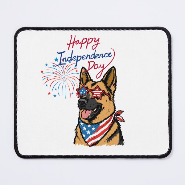 Item preview, Patriotic German Shepherd Happy Independence Day designed and sold by Sarah'sCreativeLab.