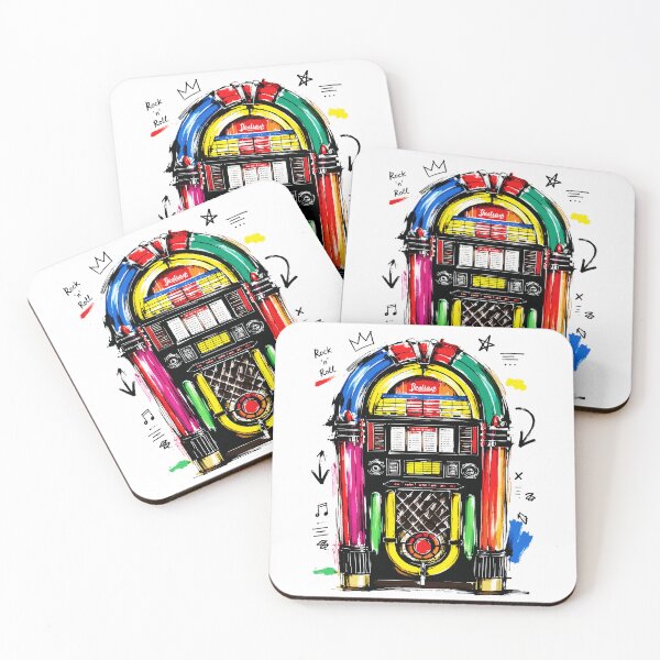 Item preview, Rock N Roll Jukebox Colorful Retro Art designed and sold by RamyGallery.