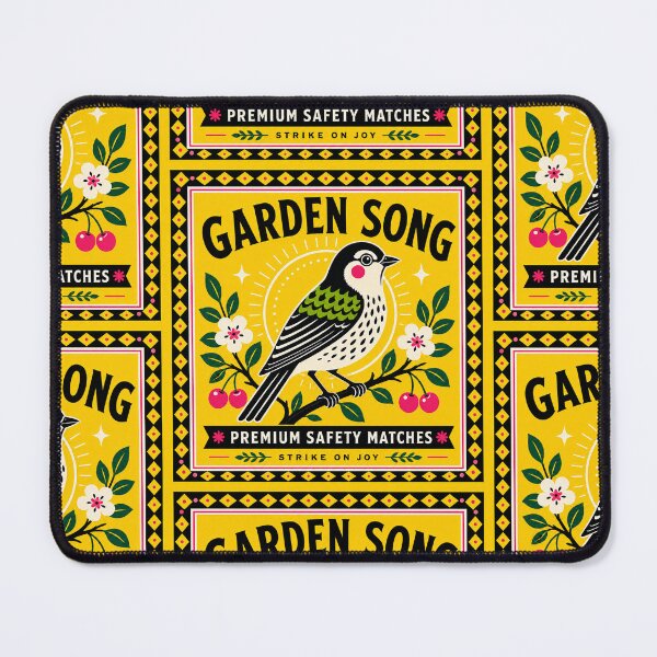 Item preview, Garden Retro Bird Matchbox Print designed and sold by Filora Atelier | Bird Art.