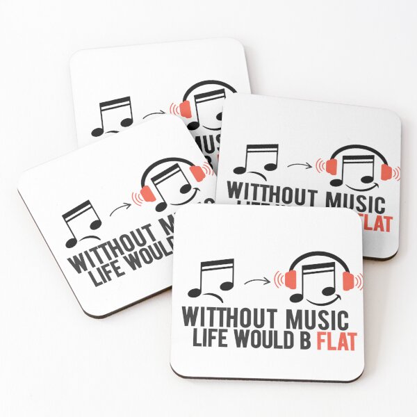 Item preview, Without Music Life Would B Flat – Funny Music Pun Design designed and sold by Midnight Veil Designs.