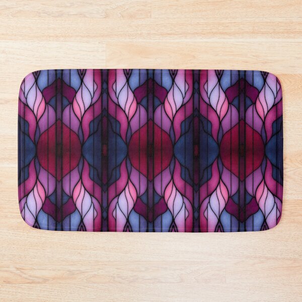 Item preview, Purple Pink Stained Glass Pattern | Elegant Gothic Art Nouveau Geometric Design designed and sold by Sachie's Studio.