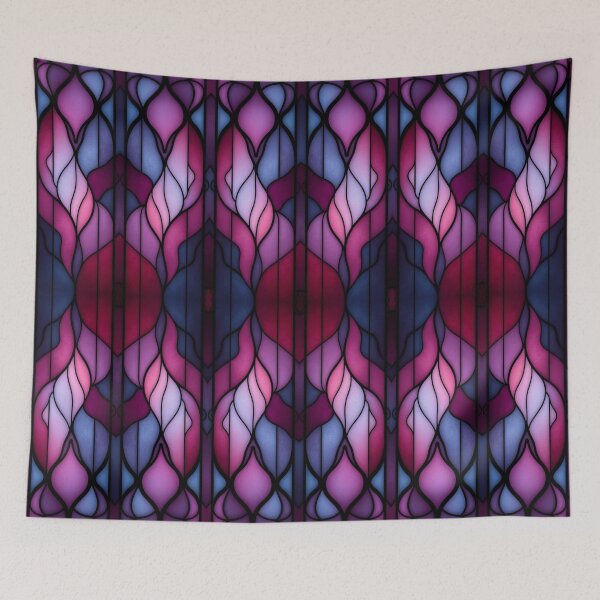 Item preview, Purple Pink Stained Glass Pattern | Elegant Gothic Art Nouveau Geometric Design designed and sold by Sachie's Studio.