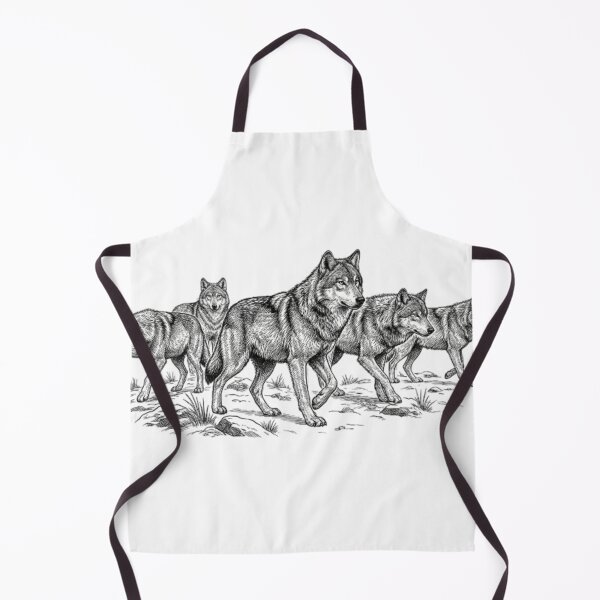 Aperçu de l'œuvre meute de loups réaliste aux traits fins créée et vendue par Minimalisticaly.