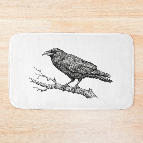 Item preview, Realistic fine line raven designed and sold by Minimalisticaly.
