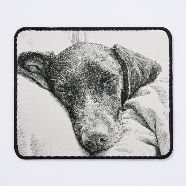 Item preview, German Shorthaired Pointer Sleeping Peacefully on Pillow designed and sold by lautir.