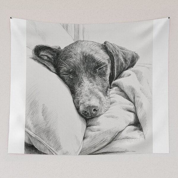 Item preview, German Shorthaired Pointer Sleeping Peacefully on Pillow designed and sold by lautir.