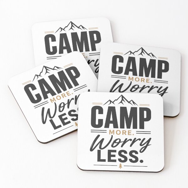 Item preview, Camp More Worry Less Outdoor Adventure Quote designed and sold by the-dovlat.