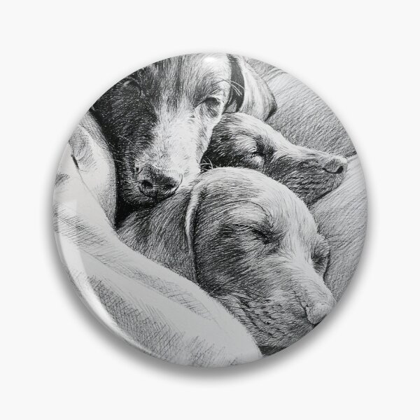 Item preview, Three Sleeping German Shorthaired Pointer Puppies Snuggled Together designed and sold by lautir.