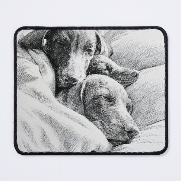 Item preview, Three Sleeping German Shorthaired Pointer Puppies Snuggled Together designed and sold by lautir.