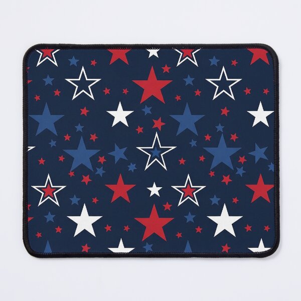 Item preview, Patriotic White Stars on Navy Blue Seamless Pattern designed and sold by LinaDesign Store.