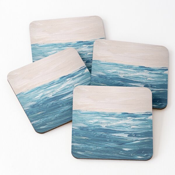 Item preview, Turquoise Abstract Ocean Waves: Modern Coastal Seascape Art designed and sold by TheSlowShore.