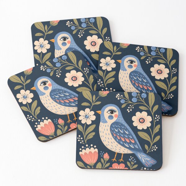 Item preview, Modern Bird – Bold Floral Botanical Art designed and sold by Filora Atelier | Bird Art.