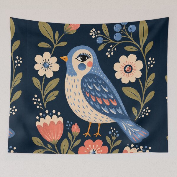Item preview, Modern Bird – Bold Floral Botanical Art designed and sold by Filora Atelier | Bird Art.