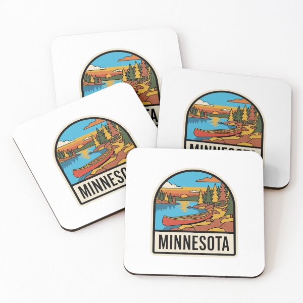 Item preview, Retro Minnesota Wilderness Canoe Lake Minimalist Badge designed and sold by Paper Drip.