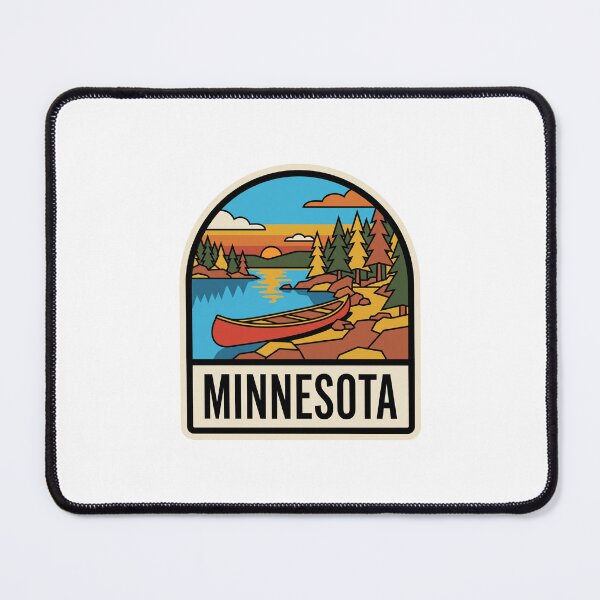 Item preview, Retro Minnesota Wilderness Canoe Lake Minimalist Badge designed and sold by Paper Drip.