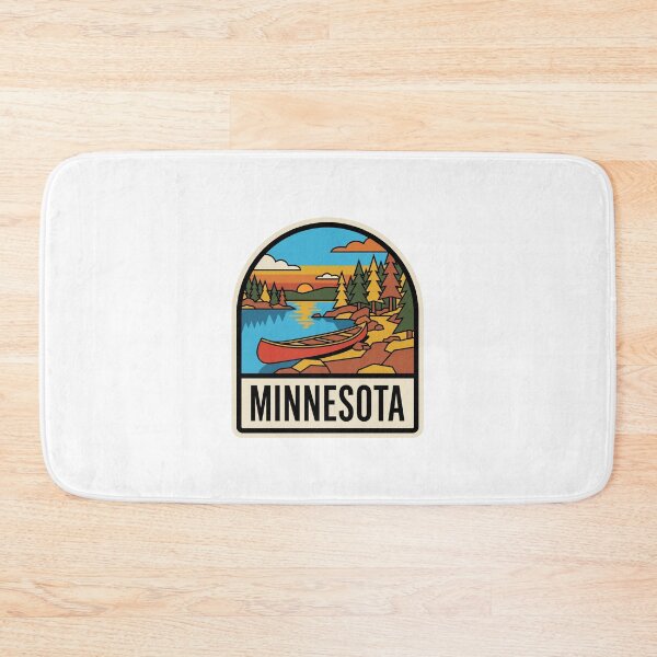 Item preview, Retro Minnesota Wilderness Canoe Lake Minimalist Badge designed and sold by Paper Drip.