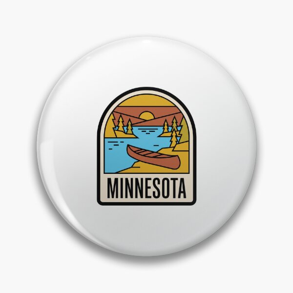 Item preview, Retro Minnesota Wilderness Canoe Lake Minimalist Badge designed and sold by Paper Drip.