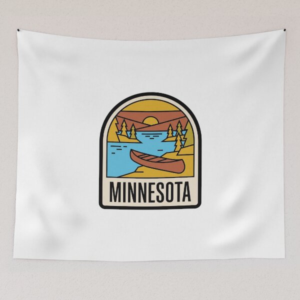 Item preview, Retro Minnesota Wilderness Canoe Lake Minimalist Badge designed and sold by Paper Drip.