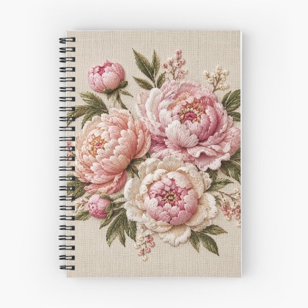 Item preview, 3D Embroidered Peonies Illustration  designed and sold by TammyHunterArt.