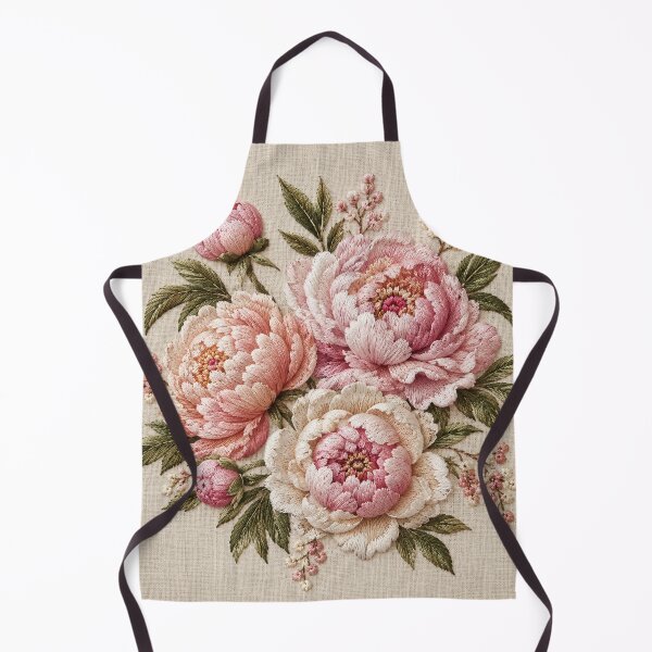 Item preview, 3D Embroidered Peonies Illustration designed and sold by TammyHunterArt.