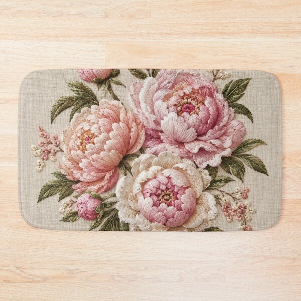 Item preview, 3D Embroidered Peonies Illustration  designed and sold by TammyHunterArt.