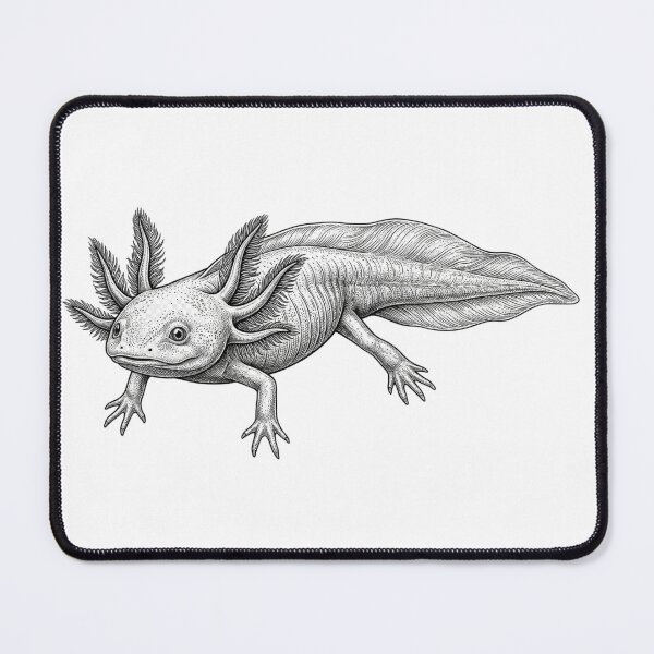 Item preview, Realistic fine line axolotl designed and sold by Minimalisticaly.