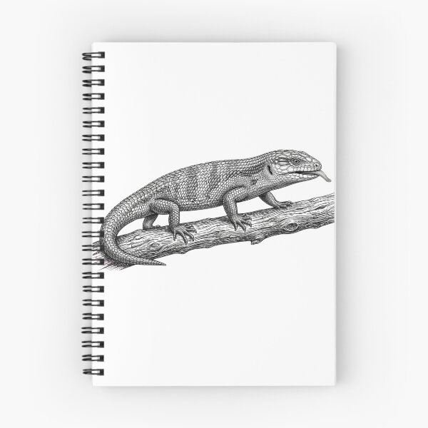 Item preview, Realistic fine line blue tongue skink designed and sold by Minimalisticaly.