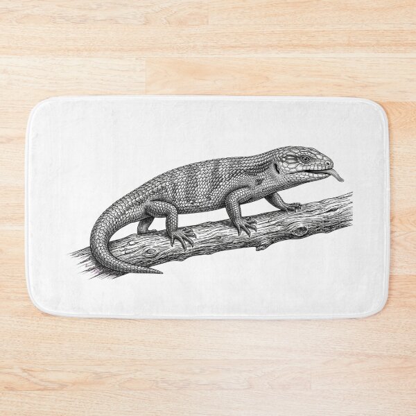 Item preview, Realistic fine line blue tongue skink designed and sold by Minimalisticaly.