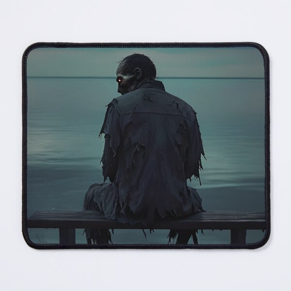 Item preview, Zombie Sitting on a Bench by the Calm Water designed and sold by NightTimeJ.