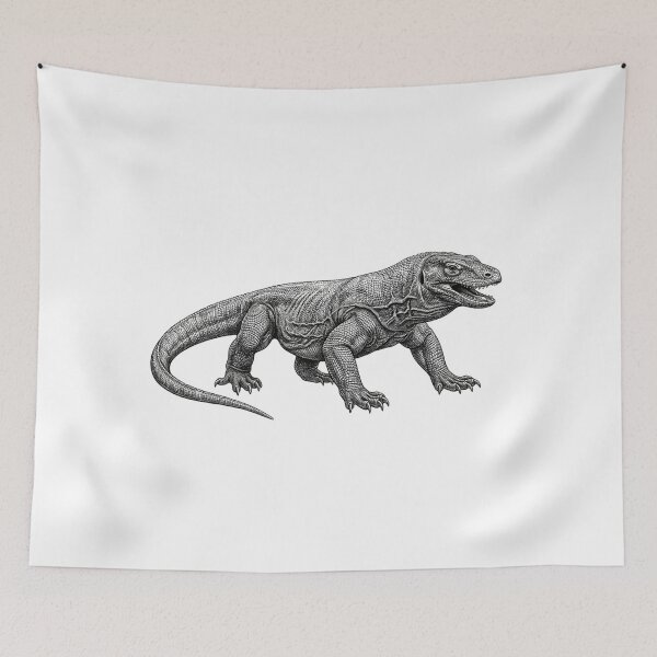Item preview, Realistic fine line komodo dragon designed and sold by Minimalisticaly.