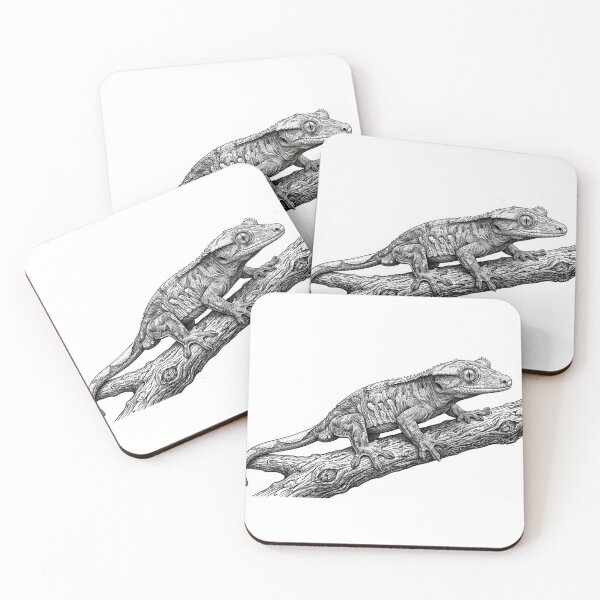 Item preview, Realistic fine line crested gecko designed and sold by Minimalisticaly.