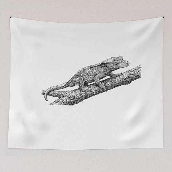 Item preview, Realistic fine line crested gecko designed and sold by Minimalisticaly.