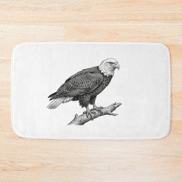 Item preview, Realistic fine line american bald eagle designed and sold by Minimalisticaly.