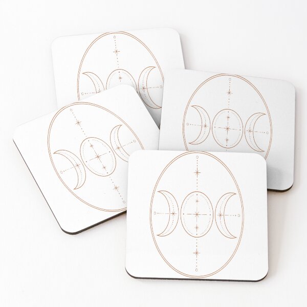Item preview, Triple Moon Symbol — Witchy Pagan Line Art designed and sold by kolowrotmoon.