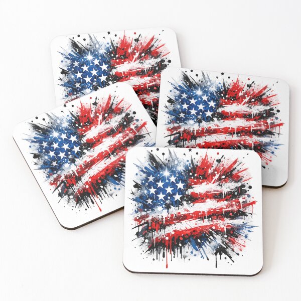 Item preview, Abstract Graffiti Explosion of USA Flag Colors designed and sold by ROVVI.
