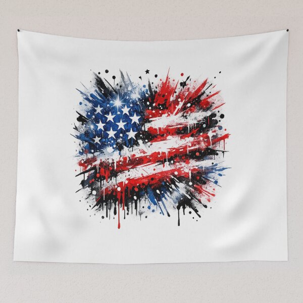 Item preview, Abstract Graffiti Explosion of USA Flag Colors designed and sold by GraffiCity.