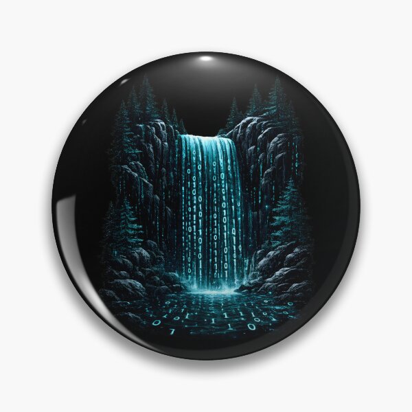 Item preview, Binary Code Waterfall Landscape designed and sold by Kicor.