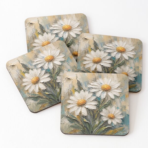 Item preview, 3D Abstract Oil Art Daisies designed and sold by TammyHunterArt.