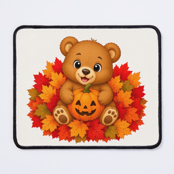 Item preview, Cute Halloween Bear Pumpkin Autumn Leaves Fall designed and sold by Seculinator.