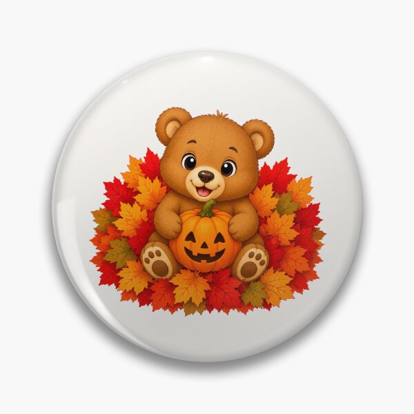 Item preview, Cute Halloween Bear Pumpkin Autumn Leaves Fall designed and sold by Seculinator.