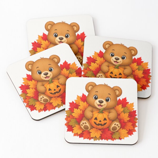 Item preview, Cute Halloween Bear Pumpkin Autumn Leaves Fall designed and sold by Seculinator.