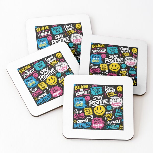 Item preview, Colorful Stay Positive Graffiti Street Art Quotes designed and sold by HOPPRINTS.