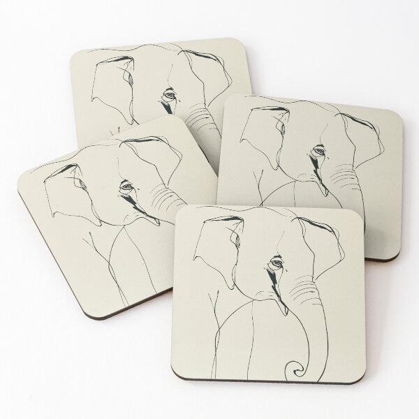 Item preview, Minimalist Elephant Line Drawing designed and sold by lautir.