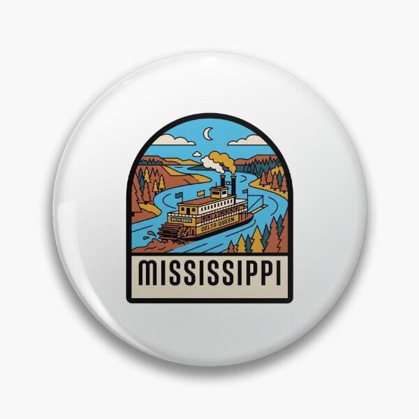 Item preview, Minimalist Mississippi River Steamboat Retro Travel Badge designed and sold by Paper Drip.