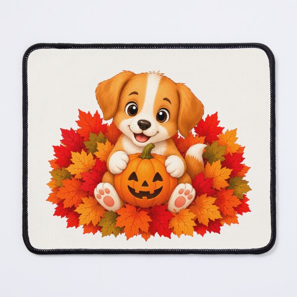 Item preview, Cute Halloween Puppy Pumpkin Autumn Leaves Fall designed and sold by Seculinator.