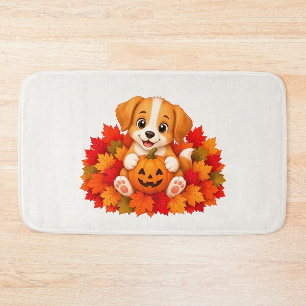 Item preview, Cute Halloween Puppy Pumpkin Autumn Leaves Fall designed and sold by Seculinator.