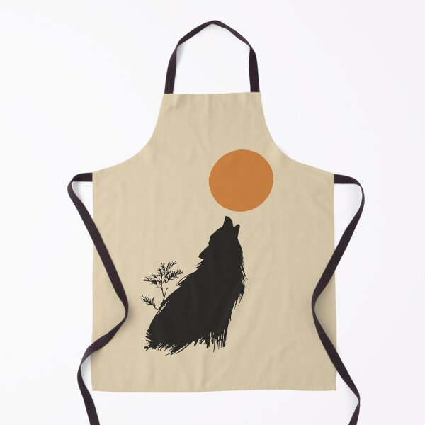 Item preview, Sumi-e Ink Wolf Moon Art Print | Minimalist Japanese Ink Wash Style Howling Wolf design and Wall Art Design designed and sold by AbderraimArt.