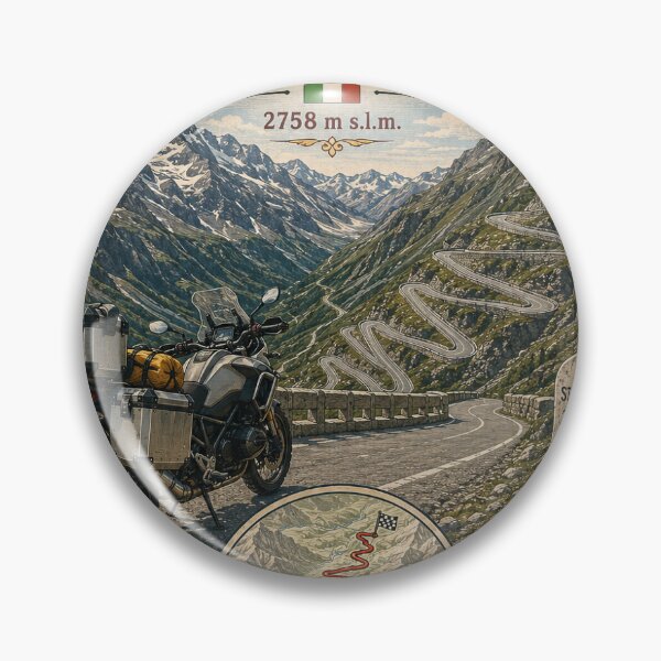 Item preview, Stelvio Pass - Stilfserjoch Motorcycle Sticker designed and sold by Collect the Roads.