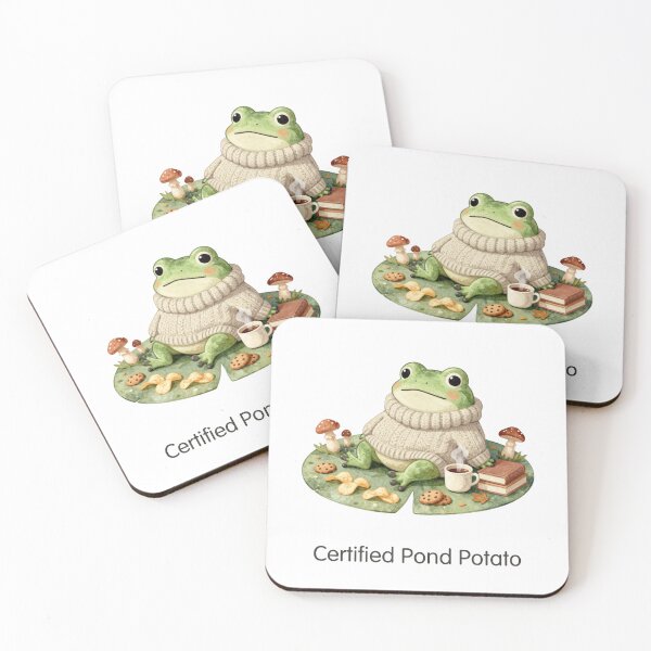 Item preview, Certified Pond Potato Lazy Frog Cozy Funny Frog Sticker designed and sold by Cozy Chaos Studio Co.